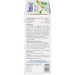 Thuốc Vitamin A-D Hdpharma dùng dự phòng và điều trị các triệu chứng do thiếu vitamin A - D (10 vỉ x 10 viên)