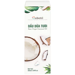 Dầu dừa tươi Raw Virgin Coconut Oil Cobote dưỡng ẩm, chống hăm, chăm sóc răng miệng (50ml)