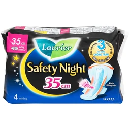 Băng vệ sinh ban đêm Laurier Safety Night Kao thấm hút nhanh (4 miếng x 35cm)