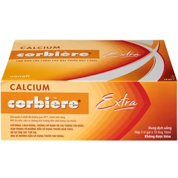 Dung dịch uống Calcium Corbière Extra Sanofi bổ sung canxi, hỗ trợ điều trị loãng xương (3 vỉ x 10 ống x 10ml)