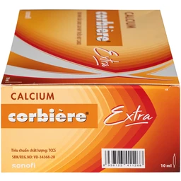 Dung dịch uống Calcium Corbière Extra Sanofi bổ sung canxi, hỗ trợ điều trị loãng xương (3 vỉ x 10 ống x 10ml)