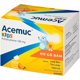 Thuốc cốm Acemuc Kids 100mg Sanofi long đàm, tiêu nhầy, giảm ho (30 gói x 0.5g)