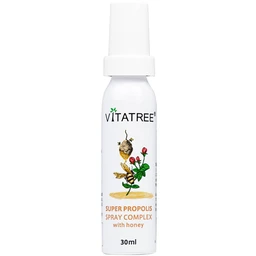 Chai xịt họng hỗ trợ giảm đau rát cổ do viêm họng Vitatree Super Propolis Spray Complex With Honey (30ml)
