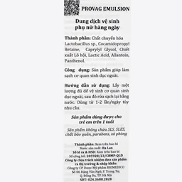 Dung dịch vệ sinh phụ nữ Provag Emulsion Biomed hỗ trợ giảm viêm nhiễm, kháng khuẩn (150ml)