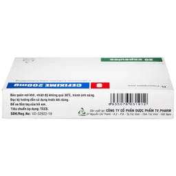 Thuốc Cefixime 200mg Tv.Pharma điều trị các bệnh nhiễm khuẩn đường niệu, viêm thận (2 vỉ x 10 viên)