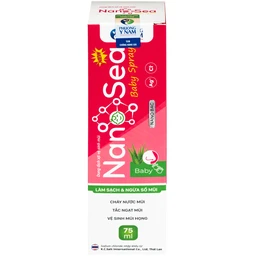 Xịt mũi muối biển Nano Sea Baby Spray trẻ em 75ml giúp làm sạch, ngừa sổ mũi