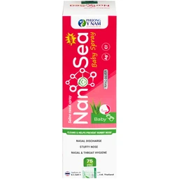 Xịt mũi muối biển Nano Sea Baby Spray trẻ em 75ml giúp làm sạch, ngừa sổ mũi