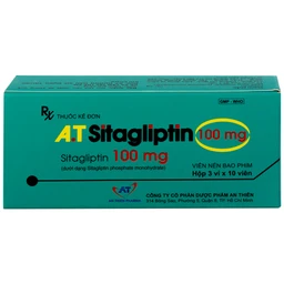 Thuốc A.T Sitagliptin 100 mg An Thiên cải thiện kiểm soát đường huyết (3 vỉ x 10 viên)