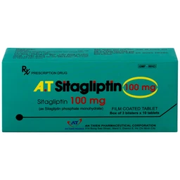 Thuốc A.T Sitagliptin 100 mg An Thiên cải thiện kiểm soát đường huyết (3 vỉ x 10 viên)