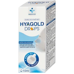 Nhỏ mũi Hyagold Drops Medvie 10ml giúp giữ ẩm và làm sạch mũi hàng ngày