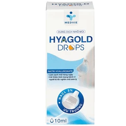 Nhỏ mũi Hyagold Drops Medvie 10ml giúp giữ ẩm và làm sạch mũi hàng ngày