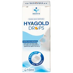 Nhỏ mũi Hyagold Drops Medvie 10ml giúp giữ ẩm và làm sạch mũi hàng ngày