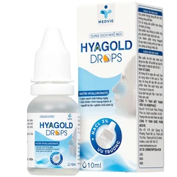 Nhỏ mũi Hyagold Drops Medvie 10ml giúp giữ ẩm và làm sạch mũi hàng ngày