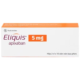 Thuốc Eliquis 5mg Pfizer giúp phòng ngừa biến cố thuyên tắc huyết khối tĩnh mạch (2 vỉ x 10 viên)