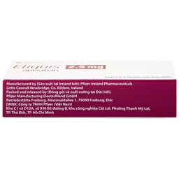 Thuốc Eliquis 2.5mg Pfizer giúp phòng ngừa biến cố thuyên tắc huyết khối tĩnh mạch (2 vỉ x 10 viên)