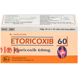 Thuốc Etoricoxib Khapharco 60mg điều trị viêm khớp (10 vỉ 10 viên)