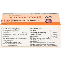 Thuốc Etoricoxib Khapharco 60mg điều trị viêm khớp (10 vỉ 10 viên)