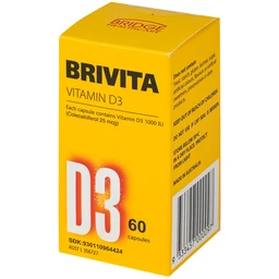 Thuốc Brivita điều trị và ngăn ngừa thiếu hụt về vitamin D (Chai 60 viên)