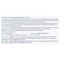 Miếng dán mụn Elaband Hydrodot Teatree (23 miếng) hút dịch mụn, giảm sưng viêm