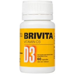 Thuốc Brivita điều trị và ngăn ngừa thiếu hụt về vitamin D (Chai 60 viên)