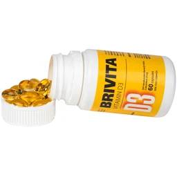 Thuốc Brivita điều trị và ngăn ngừa thiếu hụt về vitamin D (Chai 60 viên)