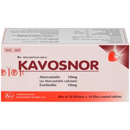 Thuốc Kavosnor điều trị tăng cholesterol toàn phần (10 vỉ 10 viên)