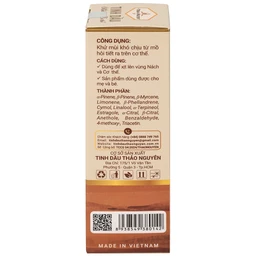 Tinh dầu khử mùi cơ thể Thảo Nguyên giúp cân bằng độ ẩm cho da (50ml)