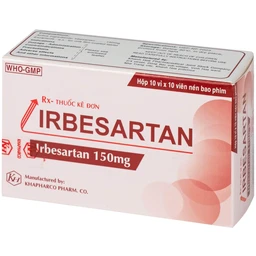 Thuốc Irbesartan 150mg điều trị tăng huyết áp, bệnh thận do tiểu đường (10 vỉ 10 viên)