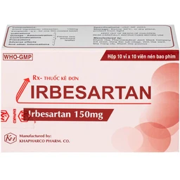 Thuốc Irbesartan 150mg điều trị tăng huyết áp, bệnh thận do tiểu đường (10 vỉ 10 viên)
