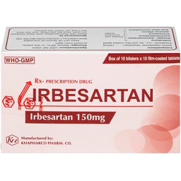 Thuốc Irbesartan 150mg điều trị tăng huyết áp, bệnh thận do tiểu đường (10 vỉ 10 viên)