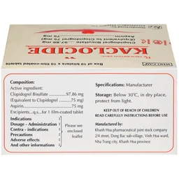 Thuốc Kaclocide Khapharco ngừa hình thành cục máu đông (10 vỉ 10 viên)