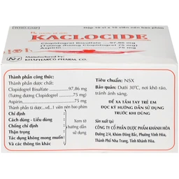 Thuốc Kaclocide Khapharco ngừa hình thành cục máu đông (10 vỉ 10 viên)