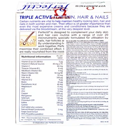Viên uống bổ sung vi chất làm đẹp da móng tóc Perfectil Vitabiotics (2 vỉ x 15 viên)