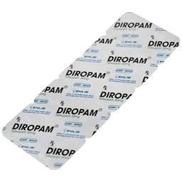 Thuốc Diropam 50mg Enlie điều trị triệu chứng đau thắt ngực giả, tiền mê sảng (2 vỉ x 10 viên)