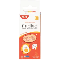 Xịt chống sâu răng Midkid hương táo 20ml giúp làm sạch khoang miệng, bảo vệ men răng