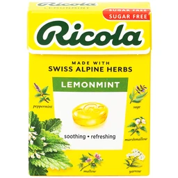 Kẹo Ngậm Ho Không Đường Chanh Bạc Hà Ricola Lemon Mint (40g)