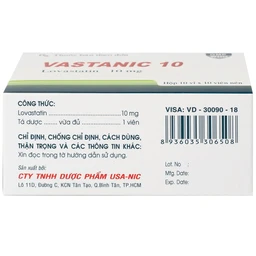 Thuốc Vastanic 10 Usa - Nic Pharma điều trị rối loạn lipid, làm giảm cholesterol (10 vỉ x 10 viên)