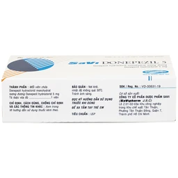 Thuốc Savi Donepezil 5 Savi điều trị triệu chứng suy giảm trí nhớ (3 vỉ x 10 viên) 4