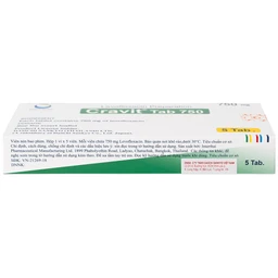 Thuốc Cravit Tab 750mg Interthai Pharm điều trị nhiễm khuẩn nhẹ, trung bình và nặng (1 vỉ x 5 viên)