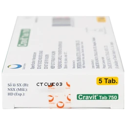 Thuốc Cravit Tab 750mg Interthai Pharm điều trị nhiễm khuẩn nhẹ, trung bình và nặng (1 vỉ x 5 viên)