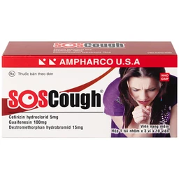 Thuốc SOSCough Ampharco điều trị ho khan, ho do kích ứng (3 vỉ x 10 viên)