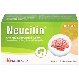 Thuốc Neucitin 120mg Mediplantex điều trị mất trí nhớ ngắn hạn (6 vỉ x 10 viên)