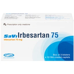 Thuốc SaVi Irbesartan 75 SaviPharm điều trị tăng huyết áp, bệnh thận (3 vỉ x 10 viên)