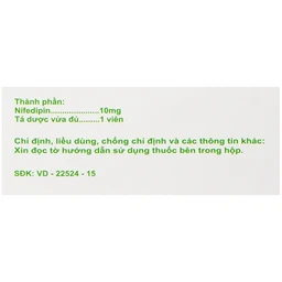 Thuốc Fascapin-10 Nifedipin Trung Ương 2 dự phòng đau thắt ngực, cao huyết áp (10 vỉ x 10 viên)