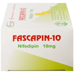 Thuốc Fascapin-10 Nifedipin Trung Ương 2 dự phòng đau thắt ngực, cao huyết áp (10 vỉ x 10 viên)