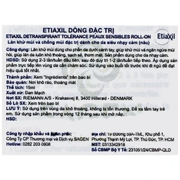 Lăn khử mùi Etiaxil Detranspirant Peaux Sensibles cho da siêu nhạy cảm 15ml