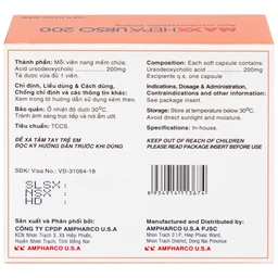 Thuốc Maxxhepa Urso 200 Ampharco điều trị xơ gan do mật nguyên phát, tan sỏi túi mật cholesterol (3 vỉ x 10 viên)