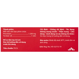 Thuốc Agicetam 1200 Agimexpharm điều trị chóng mặt, suy giảm trí nhớ, đột quỵ do thiếu máu cục bộ cấp (3 vỉ x 10 viên)