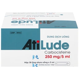 Dung dịch uống AtiLude 250mg/5ml An Thiên tiêu nhầy, rối loạn đường hô hấp (6 vỉ x 5 ống x 5ml)