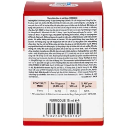 Dung dịch giúp giảm nguy cơ thiếu máu do thiếu sắt Buona Ferrodue (15ml)